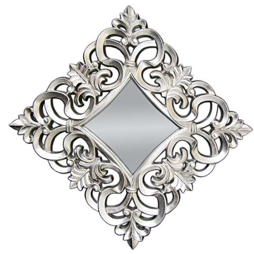 strieborne zrkadlo Baroque silver